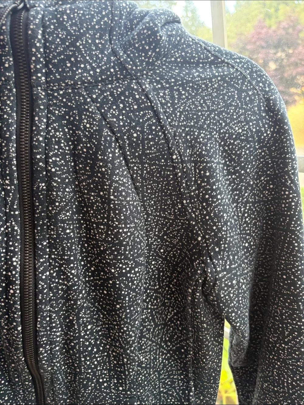 Lululemon Scuba Hoodie 4 Night View White Black Cotton Fleece Full Zip